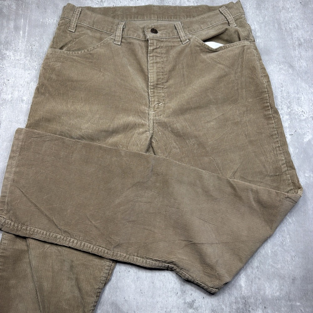 VTG 80s 90s Levi's Tan Corduroy Pants Mens Size 36x33 Straight White Tab USA